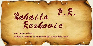 Mahailo Resković vizit kartica